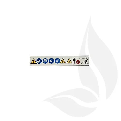 Pegatina aviso seguridad para desbrozadora STIHL