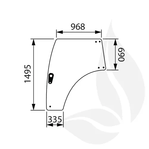 4218159M3GN - Landini Cristal Lateral Izquierdo Adaptable Serie PowerFarm